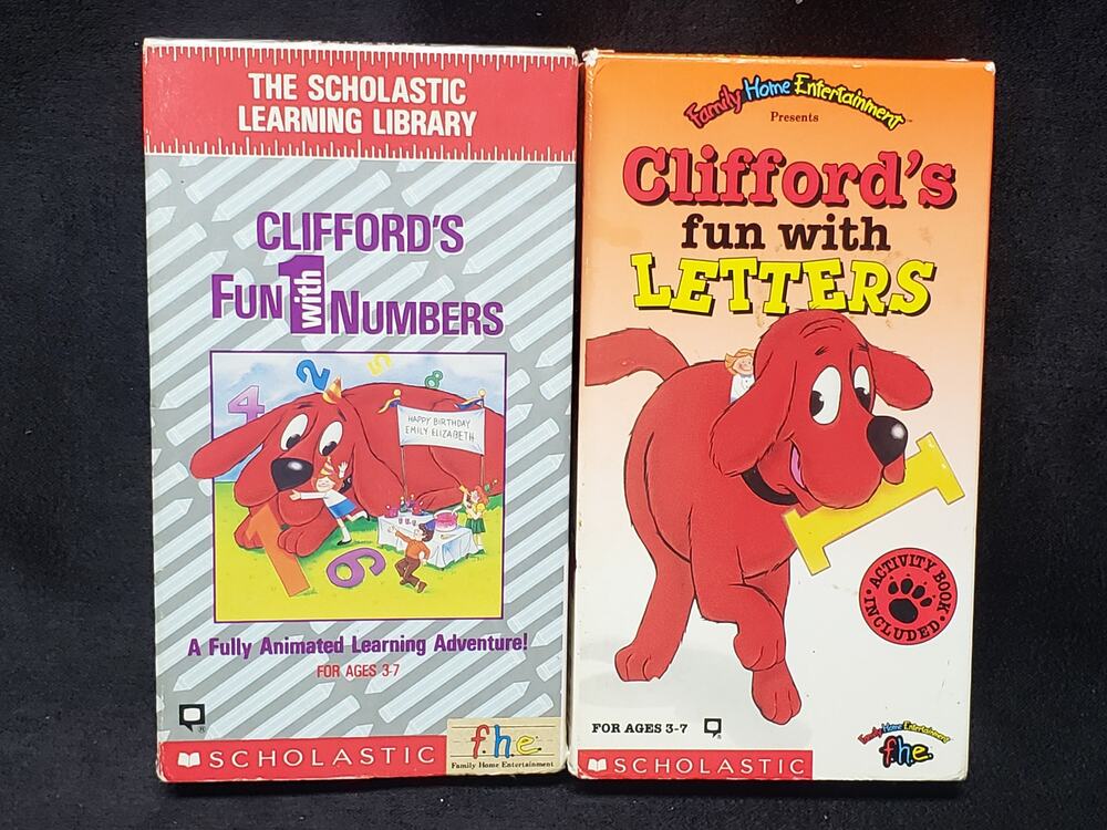 Scholastic Clifford's Fun with Numbers & Letters Animated Learning Adventure VHS
